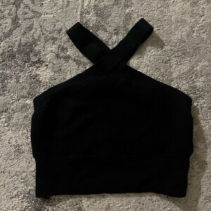 Abercrombie & Fitch Black Cross-Strap Crop Top